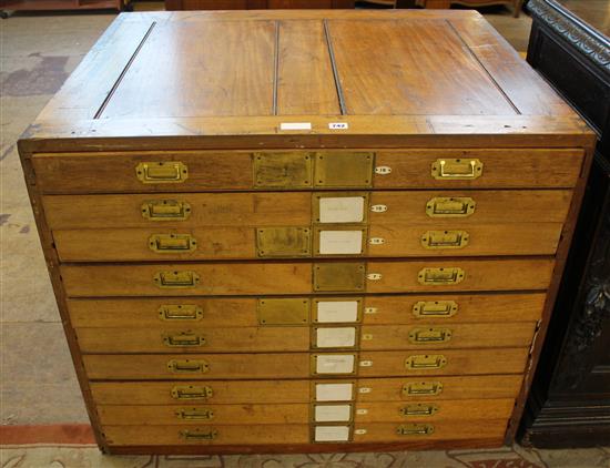 1920s mahogany plan chest